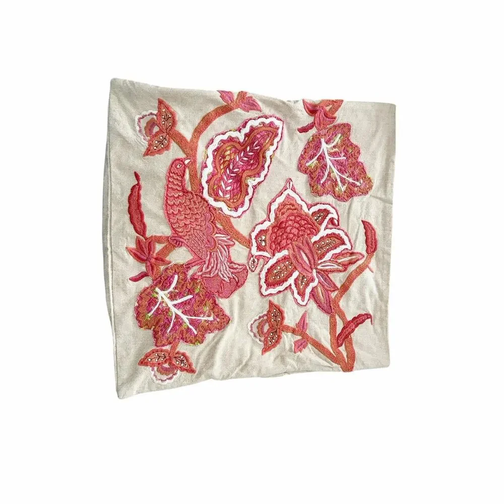Pottery Barn Set of 3 Paige Palempore Embroidered Applique Pillow Covers 24x24